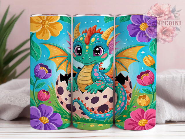 Cute Rainbow Baby Dragon Tumbler, Rainbow Dragon, Cute Dragon, Fantasy Tumbler, Dragon Wrap, Colorful Sublimation, Magical Design Sublimation Li Zamperini 