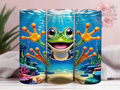Cute Rainbow Frog 20oz Tumbler, Rainbow Frog, Cute Animal, Colorful Design, Whimsical Charm, Nature Motif, Skinny Tumbler, Sublimation PNG Sublimation Li Zamperini 