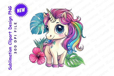 Cute Rainbow Unicorn Clipart Png Illustration Sublimation Regulrcrative 