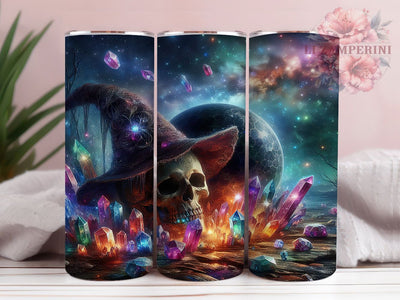 Cute Rainbow Witch Halloween Tumbler, Halloween Wrap, 20Oz Tumbler, Sublimation Design, Spooky Season, Crystal Magic, Rainbow Vibes Sublimation Li Zamperini 
