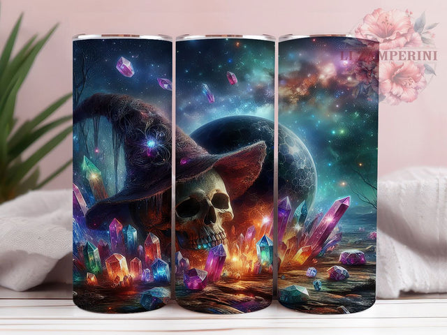 Cute Rainbow Witch Halloween Tumbler, Halloween Wrap, 20Oz Tumbler, Sublimation Design, Spooky Season, Crystal Magic, Rainbow Vibes Sublimation Li Zamperini 
