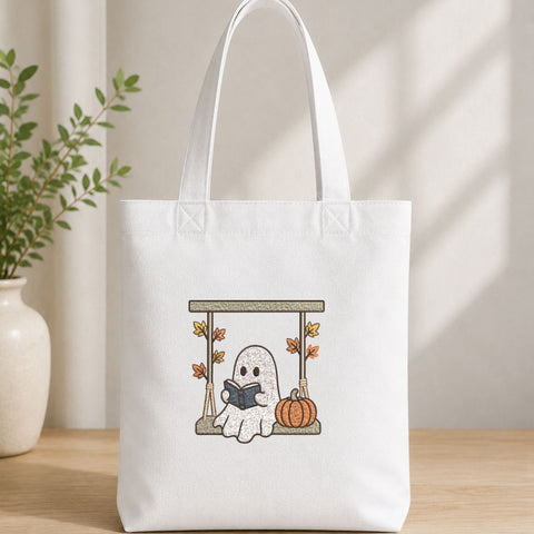 Cute Reading Ghost Pumpkin Machine Embroidery Design Halloween Fall Embroidery File Embroidery/Applique DESIGNS PatternFeed8 