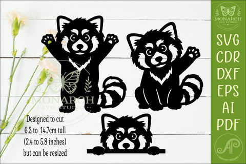 Cute Red Panda Silhouette SVG. Woodland Animals 1 SVG APInspireddesigns 