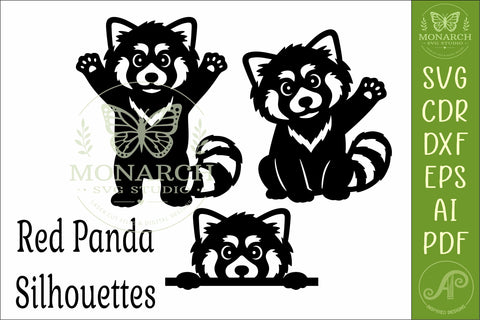 Cute Red Panda Silhouette SVG. Woodland Animals 1 SVG APInspireddesigns 