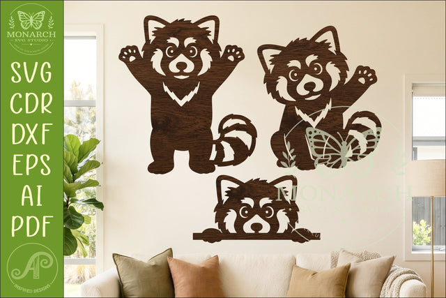 Cute Red Panda Silhouette SVG. Woodland Animals 1 SVG APInspireddesigns 