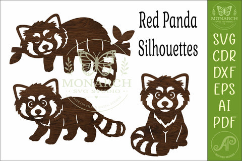 Cute Red Panda Silhouette SVG. Woodland Animals 2 SVG APInspireddesigns 