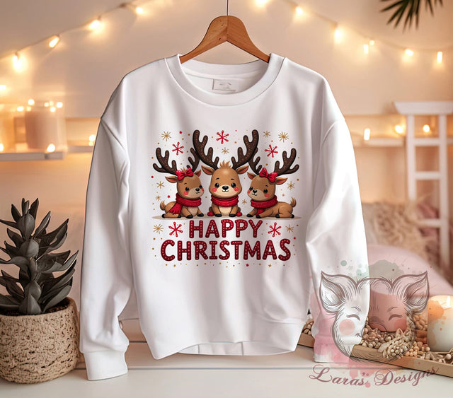 Cute Reindeer, Christmas PNG, Reindeer Clipart, Holiday Decor, Christmas Download, Festive Graphics, Winter Animals, Cute Christmas Design Sublimation Lara' s Designs 