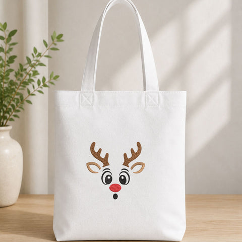 Cute Reindeer Face Machine Embroidery Design – Red Nose Christmas Deer Embroidery File Embroidery/Applique DESIGNS PatternFeed8 