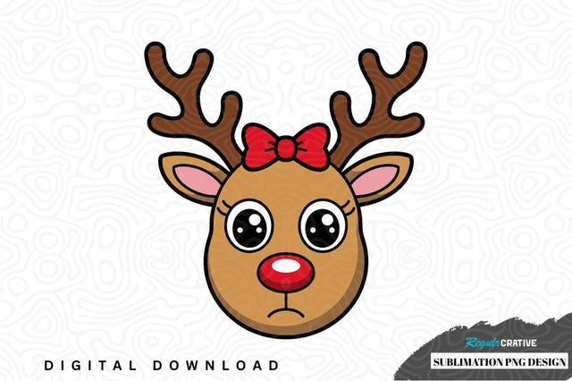 Cute reindeer face sublimation png design Sublimation Regulrcrative 