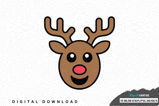 Cute reindeer face sublimation png design Sublimation Regulrcrative 