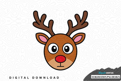 Cute reindeer face sublimation png design Sublimation Regulrcrative 