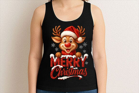 Cute Reindeer Merry Christmas PNG SVG BillahCrafts 