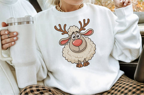 Cute Reindeer Sheep Embroidery Design Embroidery/Applique DESIGNS designartist 