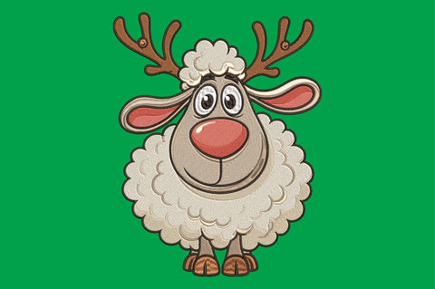 Cute Reindeer Sheep Embroidery Design Embroidery/Applique DESIGNS designartist 