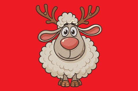 Cute Reindeer Sheep Embroidery Design Embroidery/Applique DESIGNS designartist 