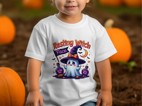 Cute Resting Witch Face Sublimation PNG, Halloween Ghost Witch Design PNG Sublimation Luvleigh Digitals 