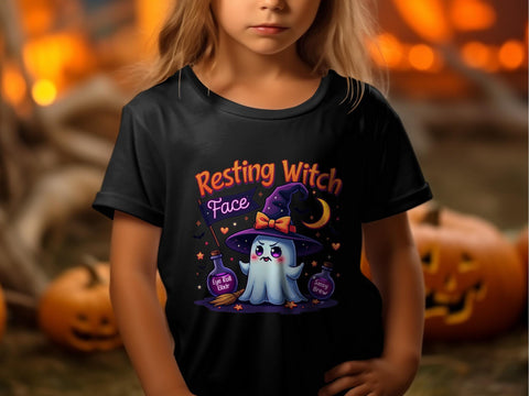 Cute Resting Witch Face Sublimation PNG, Halloween Ghost Witch Design PNG Sublimation Luvleigh Digitals 