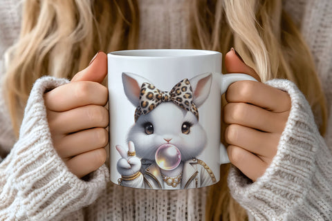 Cute Retro Easter Bunny Glam PNG Sublimation BijouBay 