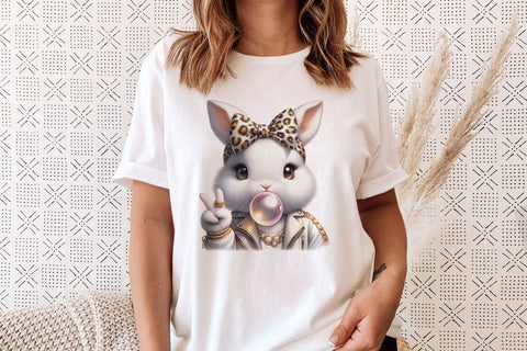 Cute Retro Easter Bunny Glam PNG Sublimation BijouBay 