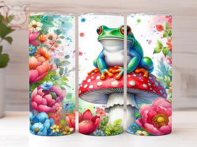 Cute Retro Frog 20oz Tumbler Png, Straight & Tapered Tumbler Png, Frog Tumbler Png, Digital Download PNG Sublimation Lara' s Designs 