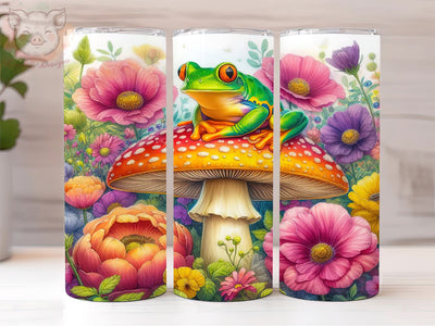 Cute Retro Frog 20oz Tumbler Png, Straight & Tapered Tumbler Png, Frog Tumbler Png, Digital Download PNG Sublimation Lara' s Designs 