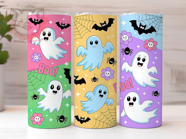 Cute Retro Ghost Halloween 20Oz Tumbler, Retro Halloween Cup, 90S Sublimation Wrap, Vintage Ghost Drinkware, Spooky Cute Mug, Halloween Coffee Tumbler, Retro Spooky Design Sublimation Lara' s Designs 