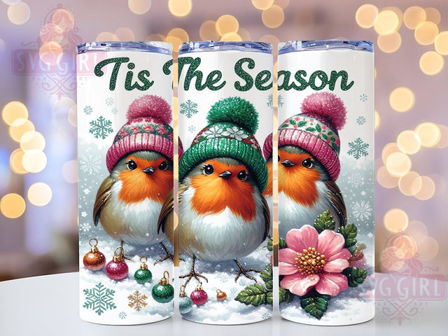 Cute Robin Tumbler, Christmas Decor, PNG Wrap, Sublimation Design, Holiday Drinkware, Festive Gifts, Winter Decor, Bird Lover Gifts Sublimation SvggirlplusArt 