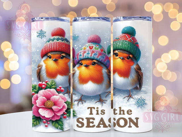 Cute Robin Tumbler, Christmas Decor, PNG Wrap, Sublimation Design, Holiday Drinkware, Festive Gifts, Winter Decor, Bird Lover Gifts Sublimation SvggirlplusArt 