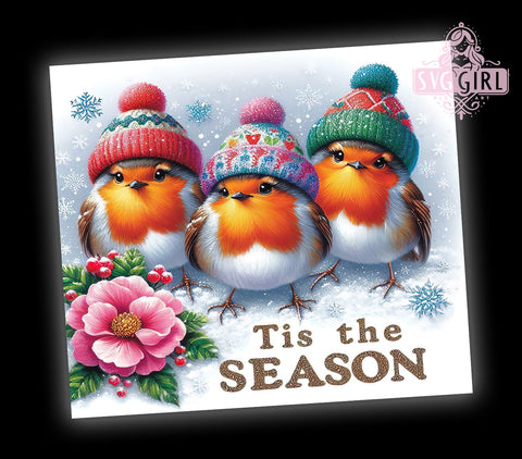 Cute Robin Tumbler, Christmas Decor, PNG Wrap, Sublimation Design, Holiday Drinkware, Festive Gifts, Winter Decor, Bird Lover Gifts Sublimation SvggirlplusArt 