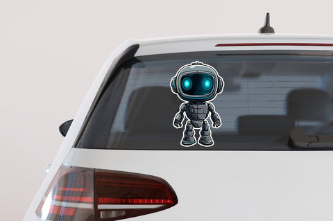 Cute robot sticker Clipart Bundle Sublimation Regulrcrative 