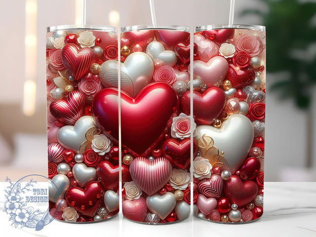 Cute Romantic Valentine Hearts Tumbler, Cute Love Wrap, Romantic Hearts Cup, Holiday Sublimation Design, Valentine Gift Tumbler, Sweet Heart Wrap, Adorable Love Cup Sublimation ToriDesigns 