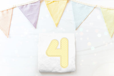 Cute Round Number 4 Applique Embroidery Embroidery/Applique DESIGNS Designed by Geeks 