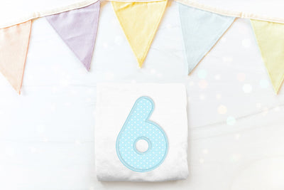 Cute Round Number 6 Applique Embroidery Embroidery/Applique DESIGNS Designed by Geeks 