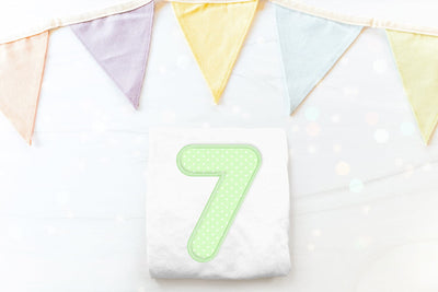 Cute Round Number 7 Applique Embroidery Embroidery/Applique DESIGNS Designed by Geeks 