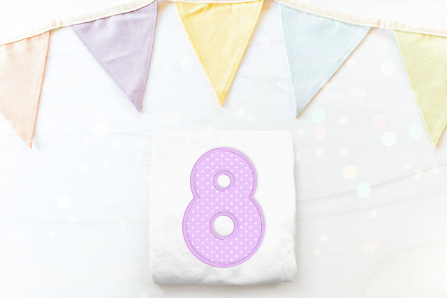 Cute Round Number 8 Applique Embroidery Embroidery/Applique DESIGNS Designed by Geeks 