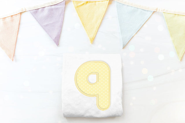 Cute Round Number 9 Applique Embroidery Embroidery/Applique DESIGNS Designed by Geeks 