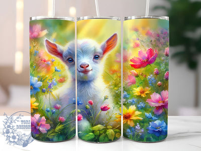 Cute Rustic Baby Goat Tumbler, Farm Animal Tumbler, Cute Goat Wrap, Rustic Farm Wrap, Whimsical Goat Wrap, Sublimation Design, Trendy Gift Idea Sublimation ToriDesigns 