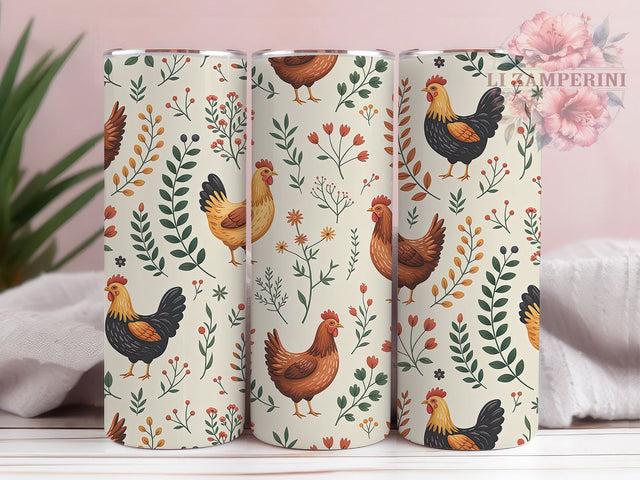 Cute Rustic Chicken Tumbler, Farm Animal Tumbler, 20oz Tumbler Wrap, Sublimation Design, Poultry Lover Gift, Rustic Farm Wrap, Country Life Tumbler Sublimation Li Zamperini 