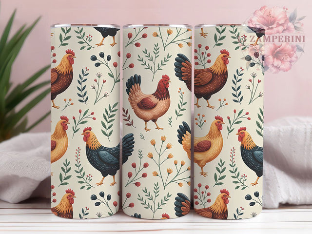 Cute Rustic Chicken Tumbler, Farm Animal Tumbler, 20oz Tumbler Wrap, Sublimation Design, Poultry Lover Gift, Rustic Farm Wrap, Country Life Tumbler Sublimation Li Zamperini 