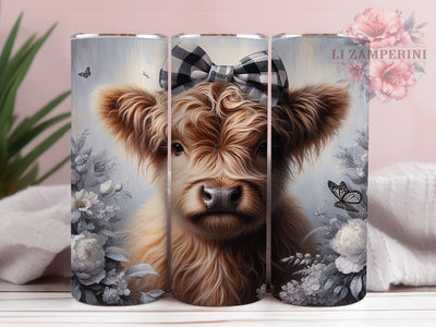 Cute Rustic Highland Cow Tumbler, Highland Cow Tumbler, Rustic Cow Wrap, Whimsical Cow Wrap, Country Cow Wrap, Sublimation Design, Trendy Gift Idea Sublimation Li Zamperini 