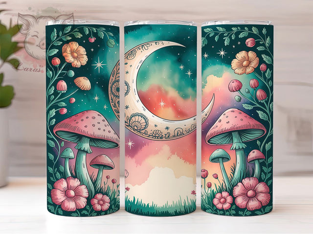 Cute Rustic Mushroom Tumbler, Cute Fungi Wrap, Nature Cup Design, Botanical Sublimation Tumbler, Valentine Gift Tumbler, Rustic Mushroom Wrap, Adorable Forest Cup Sublimation Lara' s Designs 