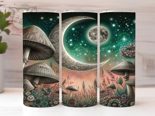 Cute Rustic Mushroom Tumbler, Cute Fungi Wrap, Nature Cup Design, Botanical Sublimation Tumbler, Valentine Gift Tumbler, Rustic Mushroom Wrap, Adorable Forest Cup Sublimation Lara' s Designs 