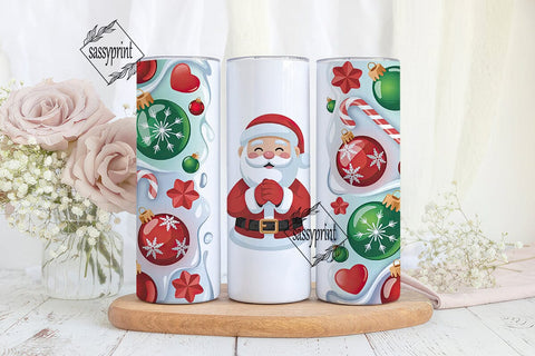 Cute Santa Christmas 20oz Tumbler Design Sublimation sassyprint 