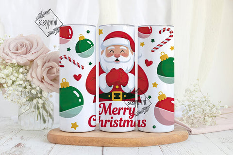 Cute Santa Christmas 20oz Tumbler Design Sublimation sassyprint 