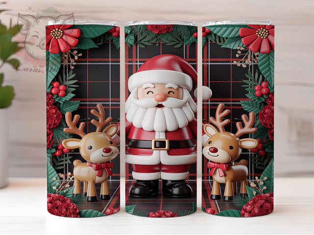 Cute Santa Gold Glitter Christmas Tumbler, Leopard Christmas Sublimation Design, Festive Holiday Cup Art, 20oz Xmas Tumbler, Whimsical Santa Mug, Stylish Christmas Cup, Cozy Holiday Wrap Sublimation Lara' s Designs 