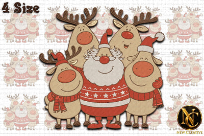 Cute Santa Reindeer Embroidery Design Embroidery/Applique DESIGNS designartist 