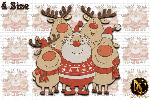 Cute Santa Reindeer Embroidery Design Embroidery/Applique DESIGNS designartist 
