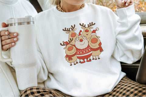 Cute Santa Reindeer Embroidery Design Embroidery/Applique DESIGNS designartist 