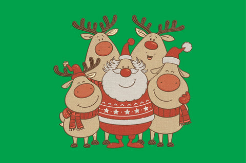 Cute Santa Reindeer Embroidery Design Embroidery/Applique DESIGNS designartist 