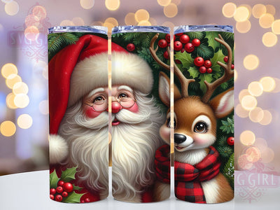 Cute Santa Rudolph Christmas Tumbler, Kids Christmas Sublimation Design, Festive Holiday Art, 20oz Xmas Tumbler, Whimsical Santa Mug, Stylish Rudolph Cup, Cozy Christmas Wrap Sublimation SvggirlplusArt 
